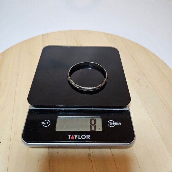 Sterling Silver 925 Ornate Scroll Design Hinged Bangle Bracelet Weighs 8 Grams - Picture 5 of 6